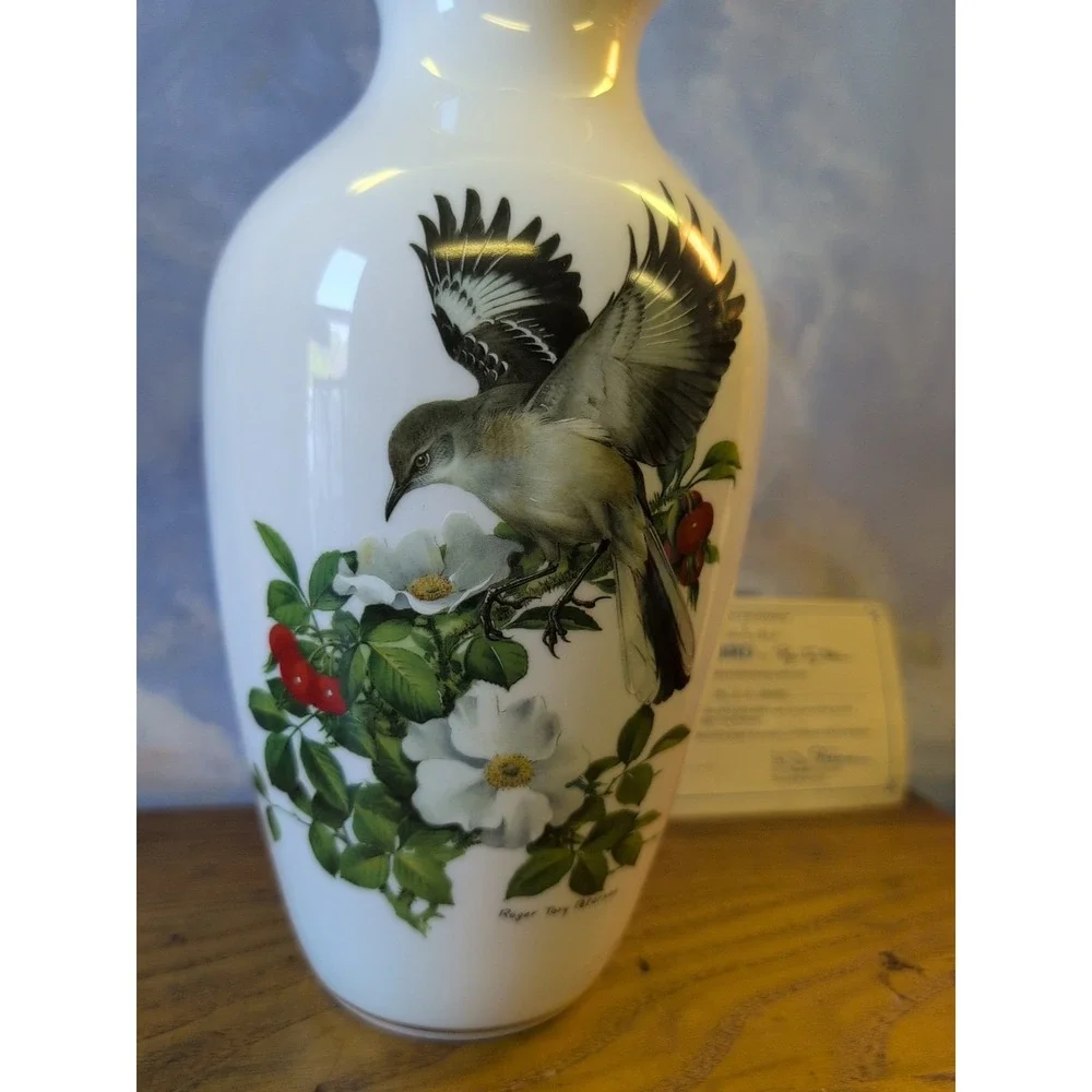 Kaiser Vintage Porcelain Mocking Bird By Roger Tory Peterson For Danbury Mint